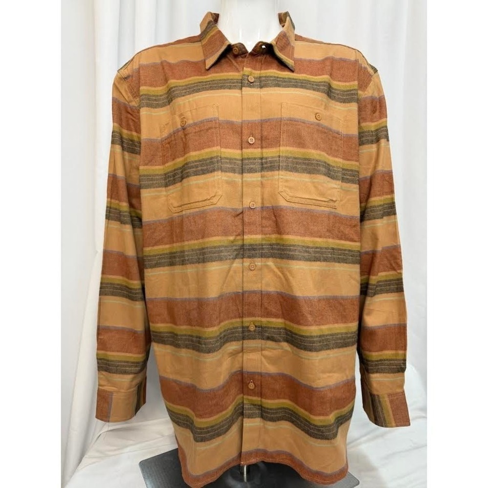 The North Face Arroyo Flannel Shirt Almond Butter Stripe Mens NF0A5373 XXL NEW